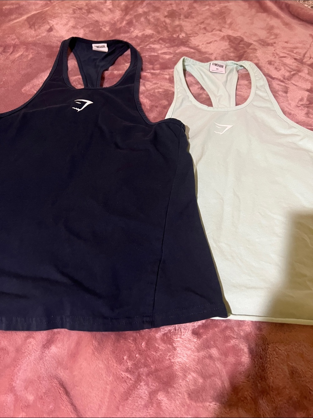 Gymshark Racerback Tank Duo - Blue & Mint Green